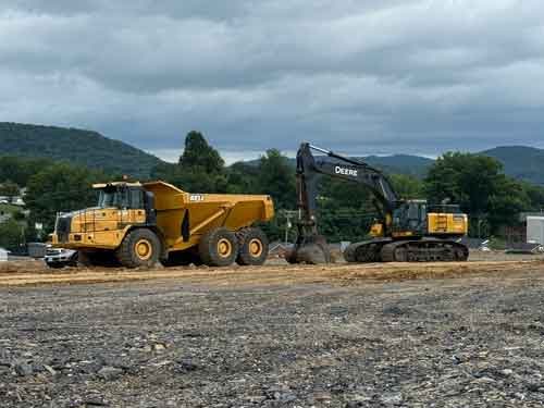Excavator on job site